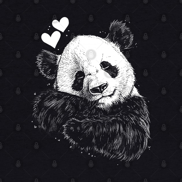 Cute Panda falling in love | Valentine day Panda by Monochromania